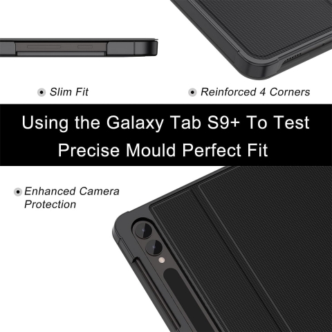 Soke Galaxy Tab S10/S9 Plus Standl Klf-Black