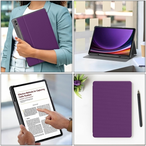 Soke Galaxy Tab S9 Plus Standl Klf-Purple