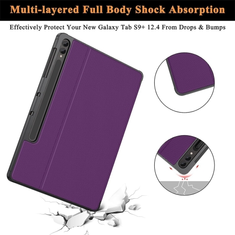 Soke Galaxy Tab S9 Plus Standl Klf-Purple