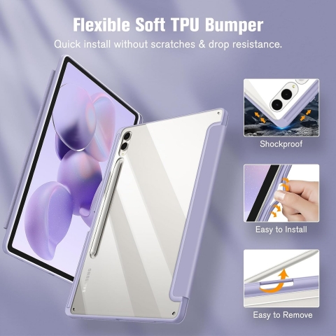 Fintie Hybrid Serisi Galaxy Tab S9 Plus Klf-Lilac Purple 