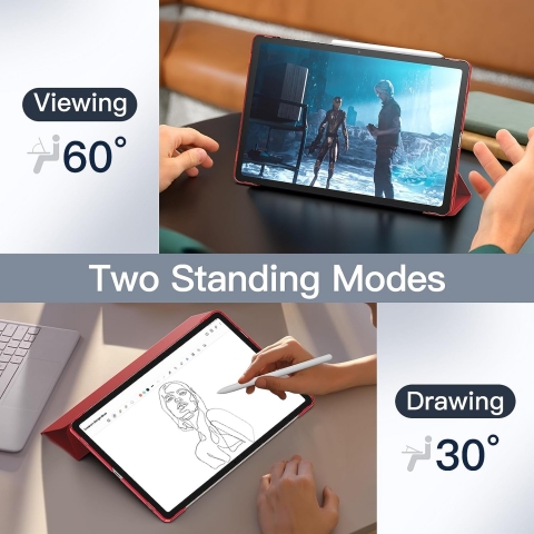 JETech Galaxy Tab S10 Plus Standl Klf-Red
