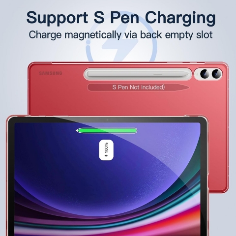 JETech Galaxy Tab S9 Plus Standl Klf-Red