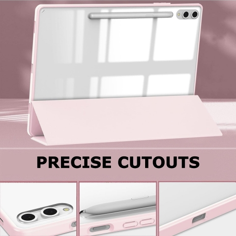 NINKI Kalem Blmeli Galaxy Tab S9 Plus Klf-Pink