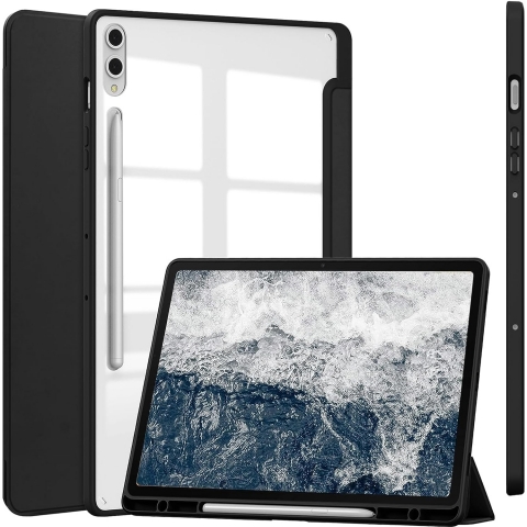 NINKI Kalem Blmeli Galaxy Tab S9 Plus Klf-Black