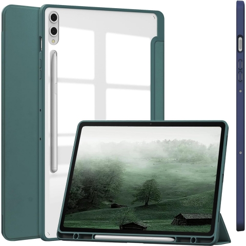 NINKI Kalem Blmeli Galaxy Tab S9 Plus Klf-Green
