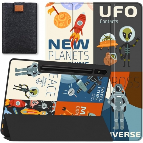 SanMuFly Galaxy Tab S9 Plus Klf-Cartoon Astronaut