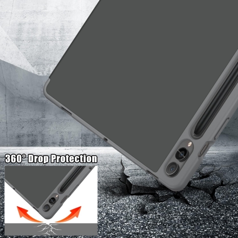 ZYKAA Galaxy Tab S9 Plus Standl Klf-Grey