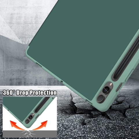 ZYKAA Galaxy Tab S9 Plus Standl Klf-Dark Green