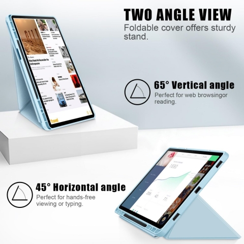 ZYKAA Galaxy Tab S9 Plus Standl Klf-Sky Blue