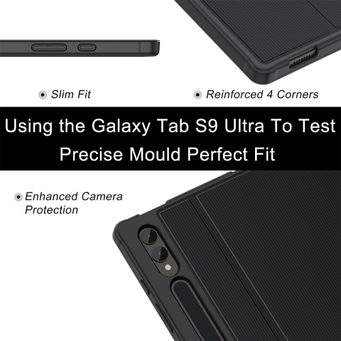 Soke Galaxy Tab S10/S9 Ultra Standl Klf-Black