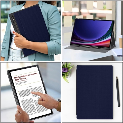 Soke Galaxy Tab S10/S9 Ultra Standl Klf-Dark Blue