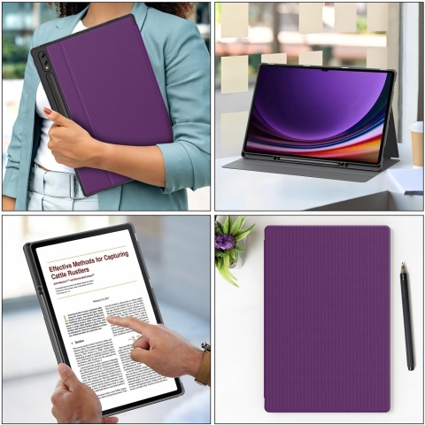 Soke Galaxy Tab S10/S9 Ultra Standl Klf-Purple