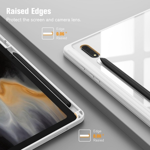 Fintie Hybrid Serisi Galaxy Tab S9 Ultra effaf Klf-Cloudy Marble