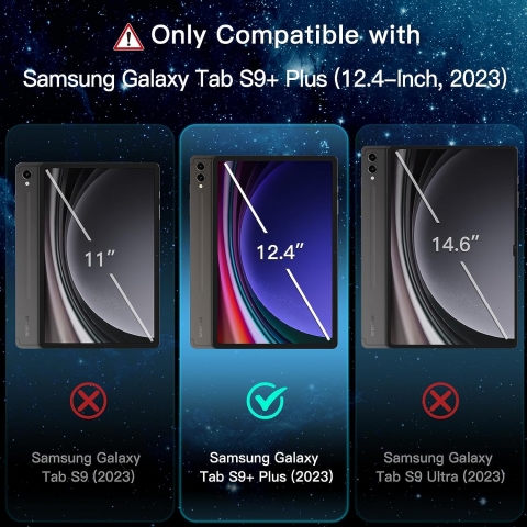 JETech Galaxy Tab S9 Plus Temperli Cam Ekran Koruyucu(2 Adet)