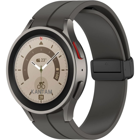 MYAPULUA Galaxy Watch 6/Classic Uyumlu Kay (47/44/43/40mm)-Titanium Grey