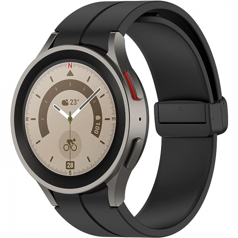 MYAPULUA Galaxy Watch 6/Classic Uyumlu Kay (47/44/43/40mm)-Black