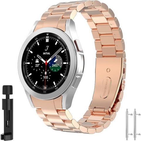 BEIZIYE Galaxy Watch 6 Uyumlu Kay (40mm)-Rose Gold