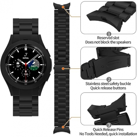 BEIZIYE Galaxy Watch 6 Uyumlu Kay (40mm)-Black