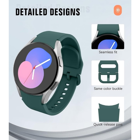 MoKo Galaxy Watch 6/Classic Uyumlu Kay (47/43/44/40mm)-Dark Green