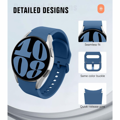 MoKo Galaxy Watch 6/Classic Uyumlu Kay�� (47/43/44/40mm)-Dark Blue