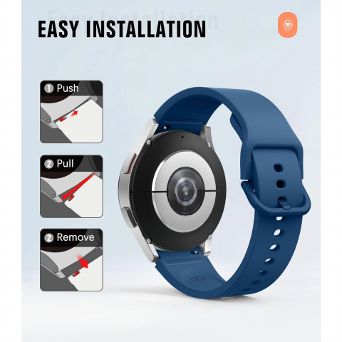 MoKo Galaxy Watch 6/Classic Uyumlu Kay�� (47/43/44/40mm)-Dark Blue
