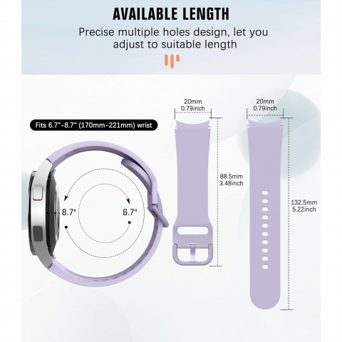 MoKo Galaxy Watch 6/Classic Uyumlu Kay�� (47/43/44/40mm)-Purple