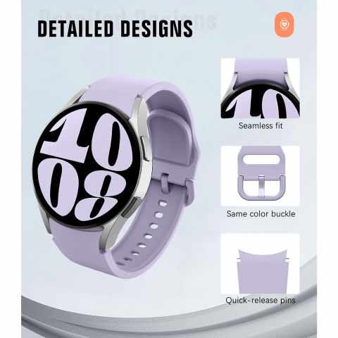 MoKo Galaxy Watch 6/Classic Uyumlu Kay�� (47/43/44/40mm)-Purple