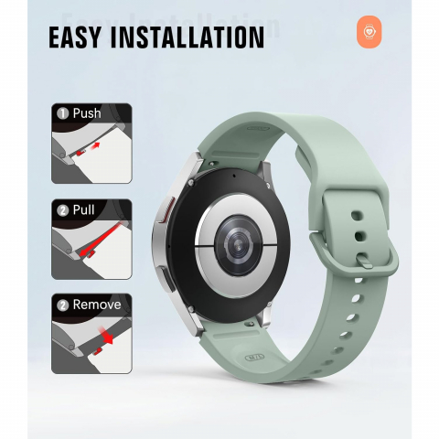 MoKo Galaxy Watch 6/Classic Uyumlu Kay�� (47/43/44/40mm)-Light Green
