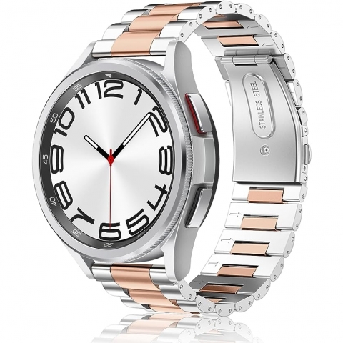 Fintie Galaxy Watch 7/6/Classic Kay (47/43/44/40mm)-Rose Gold Silver