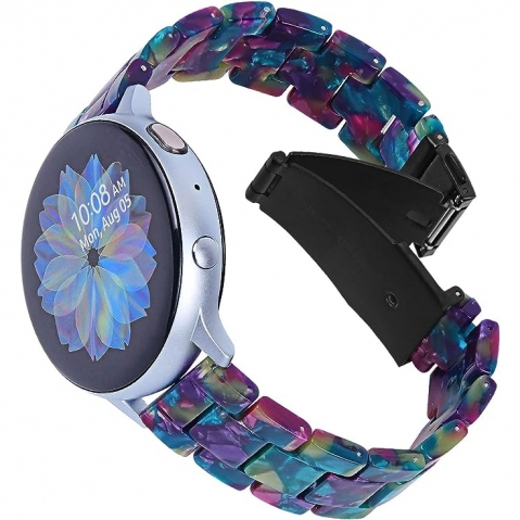 JOYOZY Galaxy Watch 6/Classic Uyumlu Kay (47/44/43/40mm)-Flower Purple