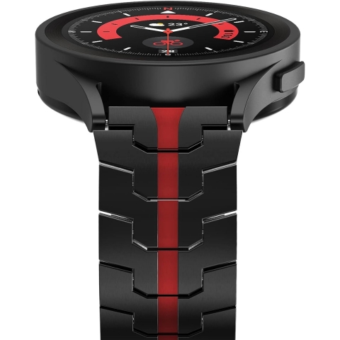 Fullife Galaxy Watch 6/Classic Uyumlu Kay (47/43/44/40mm)-Black/Red