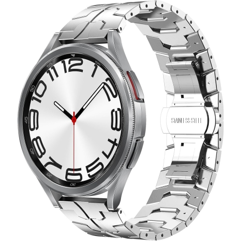 Fullife Galaxy Watch 6/Classic Uyumlu Kay (47/43/44/40mm)-Silver