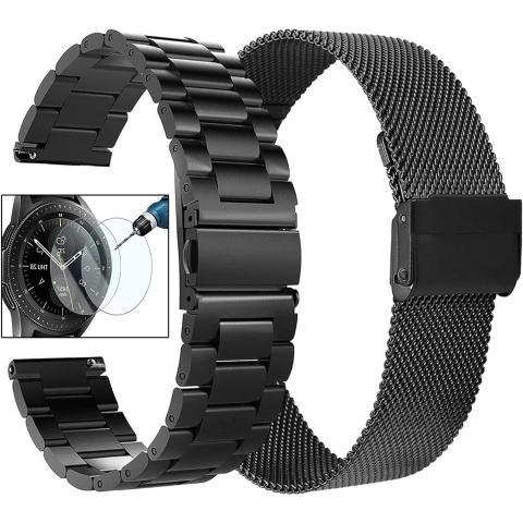 Koreda Galaxy Watch 6 Classic Uyumlu Kay (43/47mm)-Metal Mesh Black