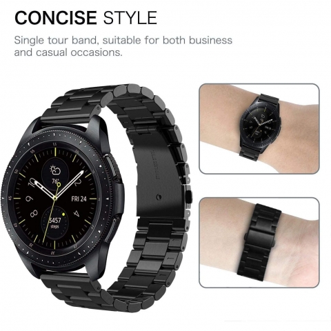 Koreda Galaxy Watch 6 Classic Uyumlu Kay (43/47mm)-Metal Mesh Black