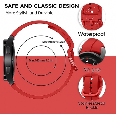 kytuwy Galaxy Watch 6 Classic Uyumlu Kay (43/47mm)-Red