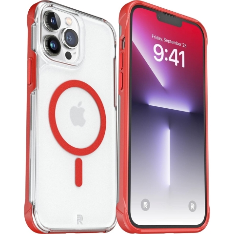 REBEL Frosted Serisi iPhone 13 Pro Max Klf-Frosted Red