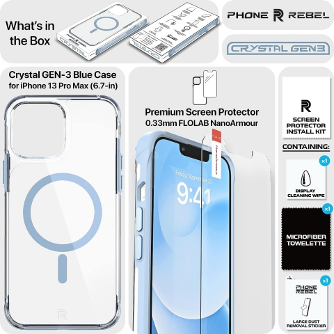 REBEL Frosted Serisi iPhone 13 Pro Max Klf-Sierra Blue