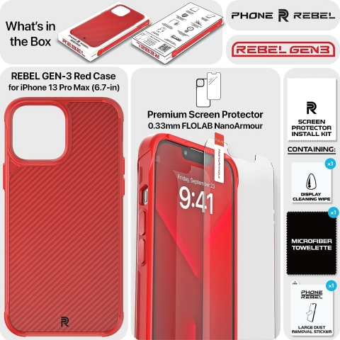 REBEL Gen 3 iPhone 13 Pro Max Klf-Red