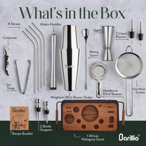 barillio 23 Par�a Shaker & Kokteyl Seti