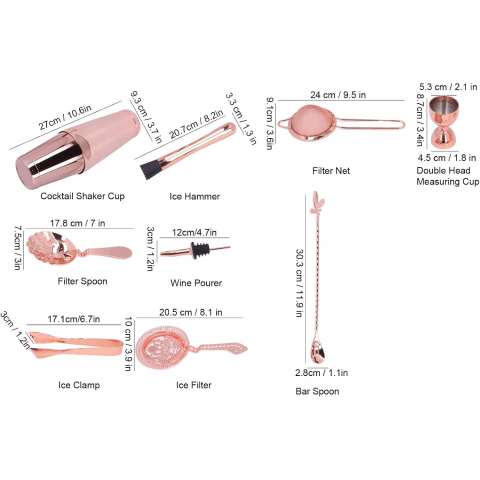 Lybunair 11 Par�a Shaker & Kokteyl Seti