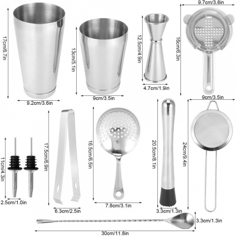 Milltrip 11 Par�a Shaker & Kokteyl Seti