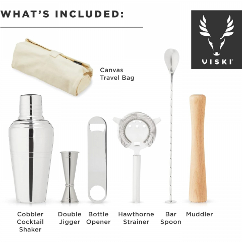 Viski 6 Par�a Shaker & Kokteyl Seti