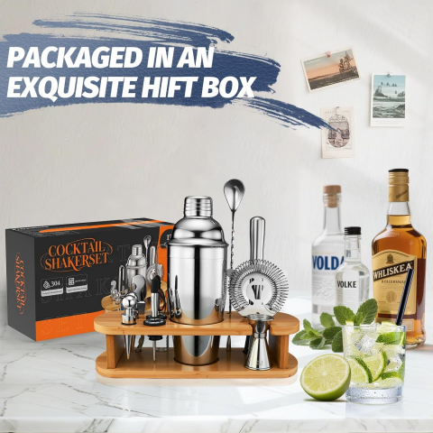 WOTTOR Bambu Cocktail Shaker Set (13 Para)