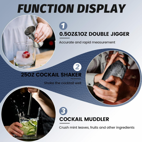 WOTTOR Bambu Cocktail Shaker Set (13 Para)