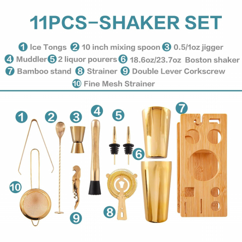 AUOXIOUYM Paslanmaz Shaker Seti (11 Para)