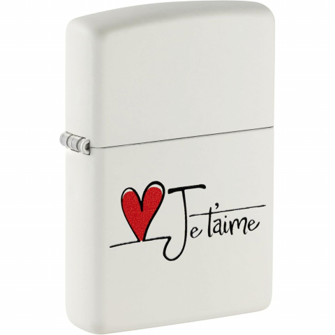 Zippo Mat Beyaz Je T'Aime �akmak