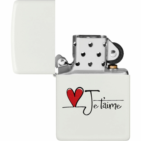 Zippo Mat Beyaz Je T'Aime �akmak
