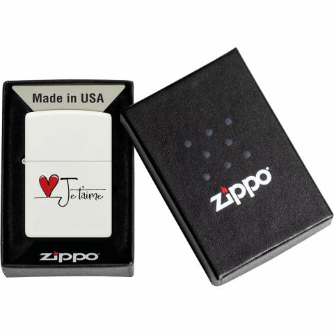 Zippo Mat Beyaz Je T'Aime �akmak