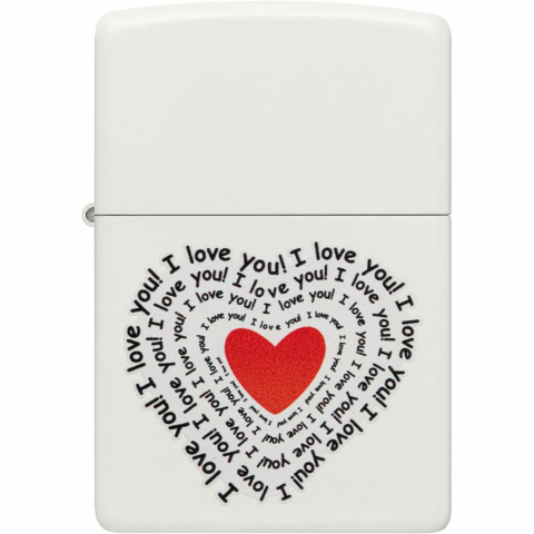Zippo Mat Beyaz Seni Seviyorum Tasar�m �akmak