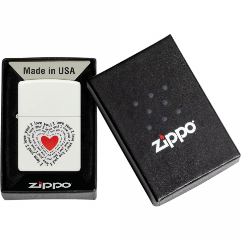 Zippo Mat Beyaz Seni Seviyorum Tasar�m �akmak